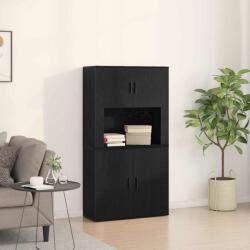 vidaXL Bufet Stejar Negru 80 x 33 x 150 cm Lemn compozit GartenMobel Dekor (3334338) Comoda