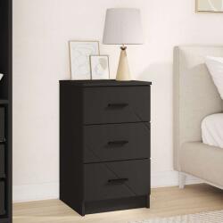 vidaXL Noptiera neagra cu 3 sertare din lemn compozit, 38x38x66 cm, vidaXL (883375)