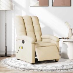 vidaXL Fotoliu electric de masaj rabatabil, crem, textil GartenMobel Dekor (3204089)