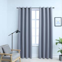 vidaXL Draperii opace cu inele metalice, 2 buc. , gri, 140 x 245 cm GartenMobel Dekor (134428)