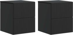 vidaXL Set 2 noptiere suspendate negre, 33x34, 5x40 cm, cu 4 sertare (898468)