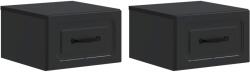 vidaXL Set 2 noptiere suspendate negre, cu sertar, 34, 5 x 33 x 20 cm (899278)