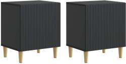 vidaXL Set 2 noptiere negre din lemn prelucrat, 43x34, 5x50 cm, stil modern (894568)
