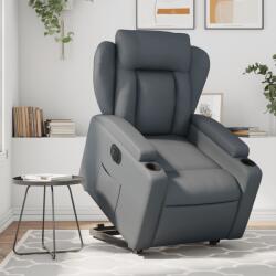 vidaXL Fotoliu rabatabil electric cu ridicare, gri, piele ecologica GartenMobel Dekor (3204561)