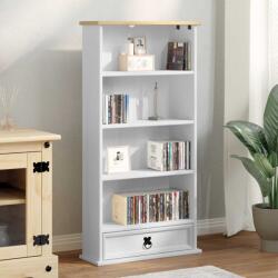 vidaXL Dulap pentru CD-uri Alb 52 x 17.5 x 103 cm Lemn de pin masiv GartenMobel Dekor (42024949) Biblioteca