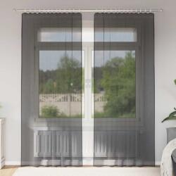 vidaXL Perdele Voile cu buzunare pentru bare 2 buc Negru GartenMobel Dekor (4102168)