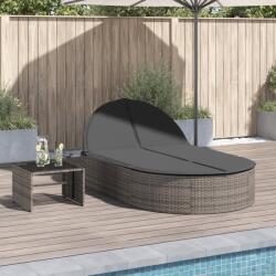 vidaXL Sezlong dublu cu perne, gri, poliratan GartenMobel Dekor (368648)