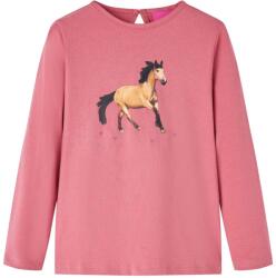 vidaXL Tricou pentru copii cu maneci lungi, roz antichizat, 116 GartenMobel Dekor (14021)