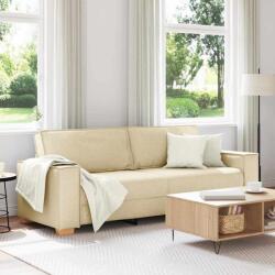 vidaXL Sofa cu 3 locuri Crem 220 cm tesatura GartenMobel Dekor (4104997) Canapea