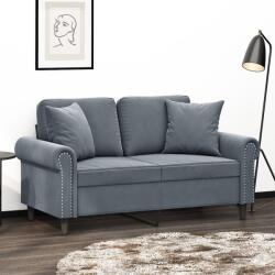 vidaXL Canapea cu 2 locuri cu pernute, gri închis, 120 cm, catifea GartenMobel Dekor (3200936) Canapea