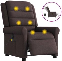 vidaXL Fotoliu electric de masaj rabatabil, maro închis, textil GartenMobel Dekor (3303309)