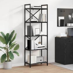 vidaXL Raft pentru carti Stejar Negru 56 x 34 x 171 cm Lemn compozit GartenMobel Dekor (883862) Biblioteca