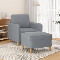 vidaXL Fotoliu canapea cu taburet, gri deschis, 60 cm, textil GartenMobel Dekor (3201184) Canapea
