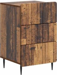 vidaXL Noptiera cu 3 sertare, lemn vechi, 43x41x68 cm, stil modern (894333)
