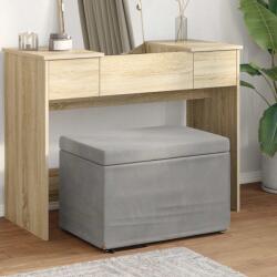 vidaXL Taburet Gri deschis 61 x 41 x 40 cm Catifea si lemn stratificat GartenMobel Dekor (876765)