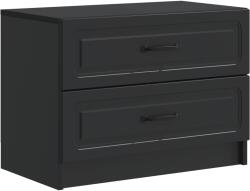 vidaXL Noptiera neagra cu 2 sertare din lemn prelucrat, 62 x 34, 5 x 44, 5 cm (895696)