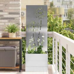 vidaXL Ghiveci de Gradina cu Panou Decorativ Argintiu 50 x 140 cm GartenMobel Dekor (876438)