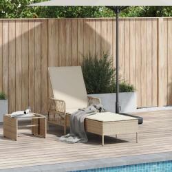 vidaXL Sezlong Bej si alb crem 200 x 55 x 92 cm poliratan GartenMobel Dekor (365429)