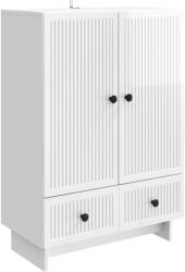 vidaXL Bufet Alb Lucios 66 x 34, 5 x 95 cm Lemn prelucrat GartenMobel Dekor (893979) Comoda