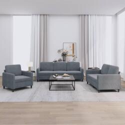 vidaXL Set de canapele, 3 piese, gri închis, catifea GartenMobel Dekor (3201935) Canapea