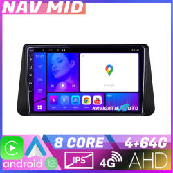 Edotec Navigatie Nissan Micra 2014-2019 Android 12, 4GB RAM, 64GB, CarPlay (NAV2-9-4+64|K-micra)