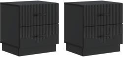 vidaXL Set 2 noptiere negre din lemn prelucrat, 4 sertare, 43x34, 5x44, 5 cm (895218)