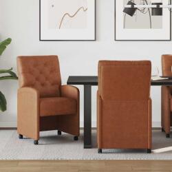 vidaXL Scaune de dining cu roti cu roti 2 pcs Maro 58 x 67 x 97 cm GartenMobel Dekor (42017858)