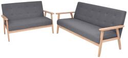 vidaXL Set de canapele, 2 piese, material textil, gri închis GartenMobel Dekor (274925) Canapea
