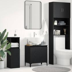 vidaXL Dulap pentru Chiuveta de Baie Stejar Negru 58 x 33 x 60 cm GartenMobel Dekor (862810)