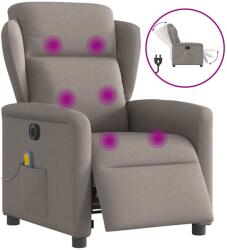 vidaXL Fotoliu electric de masaj rabatabil, gri taupe, textil GartenMobel Dekor (3303131)