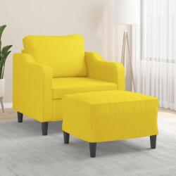 vidaXL Fotoliu canapea cu taburet, galben deschis, 60 cm, textil GartenMobel Dekor (3201132) Canapea