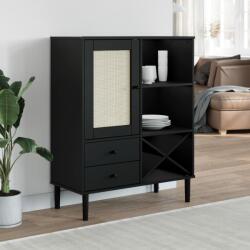 vidaXL Dulap înalt SENJA aspect ratan negru, 90x40x112cm GartenMobel Dekor (358054) Comoda