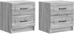 vidaXL Set 2 noptiere gri Sonoma cu 2 sertare, 43 x 34, 5 x 44, 5 cm (895688)