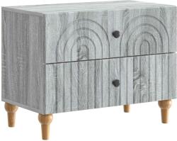 vidaXL Noptiera gri Sonoma din lemn prelucrat, cu 2 sertare, 62 x 34, 5 x 48 cm (894091)