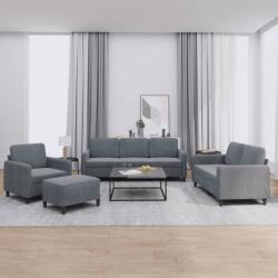 vidaXL Set de canapele, 4 piese, gri închis, catifea GartenMobel Dekor (3201945) Canapea