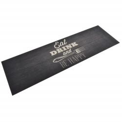 vidaXL Covor de bucatarie lavabil Kitchen, negru, 60x180 cm, catifea GartenMobel Dekor (136559) Pres
