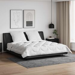 vidaXL Pilota pentru toate anotimpurile cu 2 perne, microfibra alba 240x200 cm (3377600) Lenjerie de pat