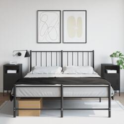 vidaXL Noptiere, 2 buc. , negru, 36x39x68 cm, otel laminat la rece GartenMobel Dekor (843067)