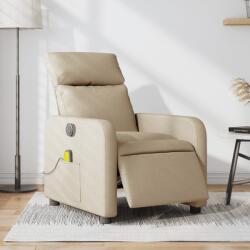 vidaXL Fotoliu electric de masaj rabatabil, crem, textil GartenMobel Dekor (3206698)