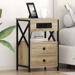 vidaXL Cabinet de noptiere cu statie de încarcare Stejar Sonoma GartenMobel Dekor (859462)