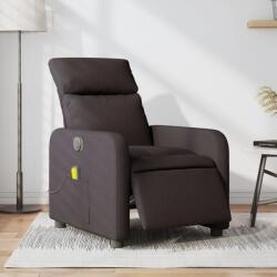 vidaXL Fotoliu electric de masaj rabatabil, maro închis, textil GartenMobel Dekor (3206695)