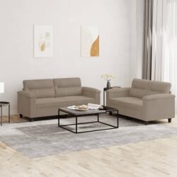 vidaXL Set de canapele cu perne, 2 piese, gri taupe, microfibra GartenMobel Dekor (3202314) Canapea