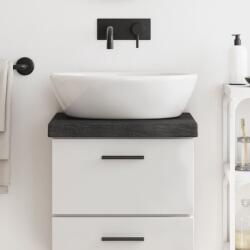 vidaXL Blat de baie, gri închis, 40x30x(2-6) cm, lemn masiv tratat GartenMobel Dekor (3156187)