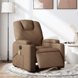 vidaXL Fotoliu electric de masaj rabatabil, maro, textil GartenMobel Dekor (3204360)