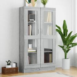 vidaXL Dulap vitrina, gri sonoma, 82, 5x30, 5x150 cm, lemn prelucrat GartenMobel Dekor (815118) Biblioteca