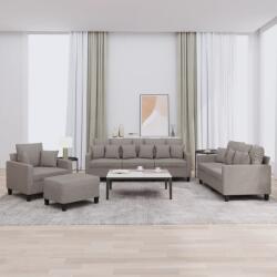 vidaXL Set de canapele cu perne, 4 piese, gri taupe, textil GartenMobel Dekor (3201647) Canapea