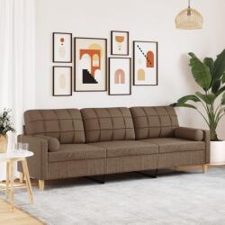 vidaXL Canapea cu 3 locuri cu pernute, maro, 210 cm, textil GartenMobel Dekor (3278204) Canapea