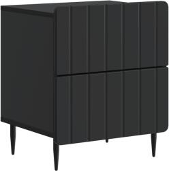 vidaXL Noptiera neagra cu 2 sertare, 43 x 34, 5 x 49, 5 cm, lemn prelucrat (894297)