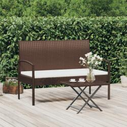 vidaXL Banca de gradina cu perna, maro, 105 cm, poliratan GartenMobel Dekor (362165)