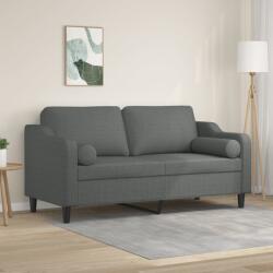 vidaXL Canapea cu 2 locuri cu pernute, gri închis, 140 cm, textil GartenMobel Dekor (3200846) Canapea